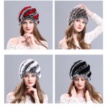 Зима осень дамы красивые удобные ручной рабит меха шляпа